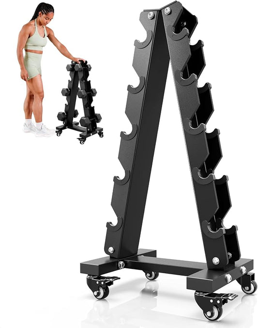 YOLEO Dumbbell Rack Stand Only, 1100LBS Heavy Duty Weight Rack for Home Gym, Adjustable 3-Tier Weight Storage Rack for Dumbbells, Barbells, Kettlebells & Weight Plates, Compact Workout Equipment Organizer