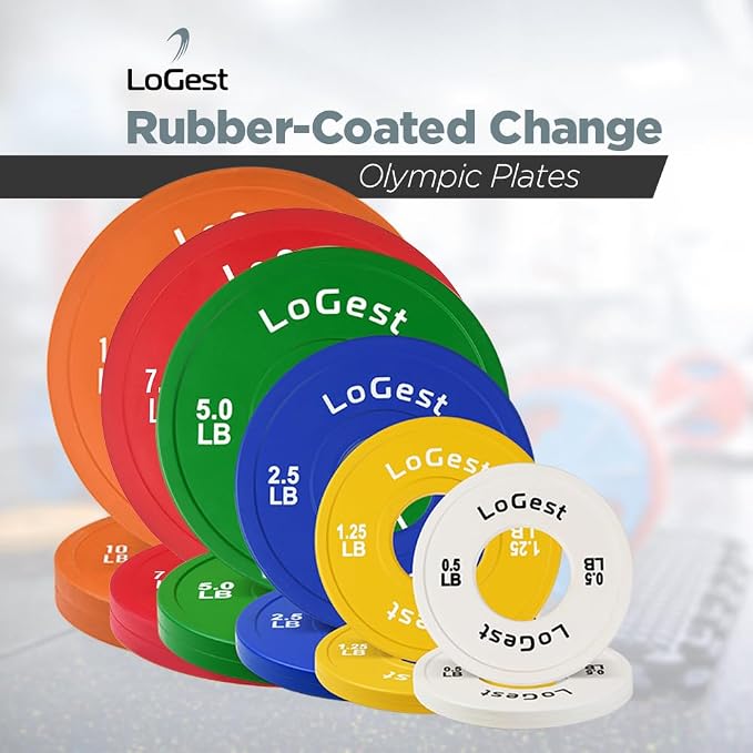 Logest Change Weight Plates 0.50LB 1.25LB 2.5LB 5LB Set Weight Plates for Olympic Bars Perfect for Strength Training Weight Plates Exercise Balance Increase Fractional Plate Olympic Bumper Plates