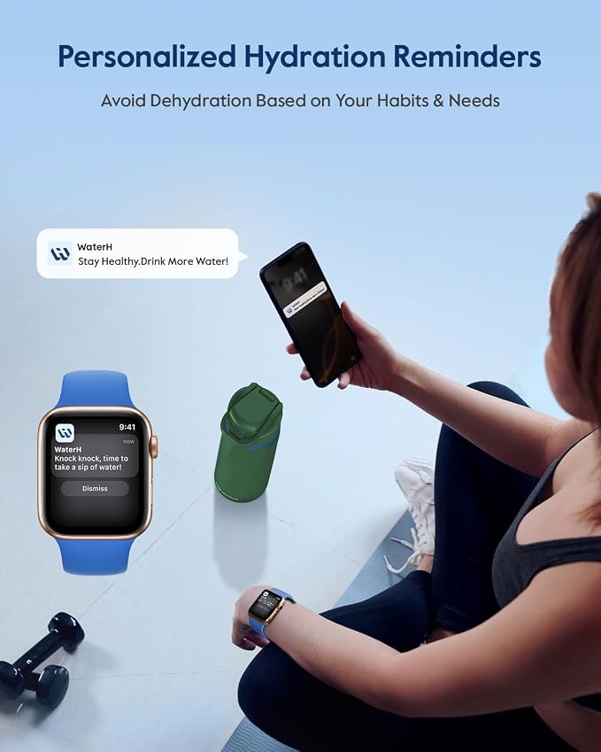 WaterH BOOST Smart Water Bottle Tracker with Reminder to Drink Water, 24oz | BPA-Free Double Wall Vacuum Insulated Stainless Steel, Leakproof, Smart App Tracking, Fits Cup Holders, Wide Mouth for School