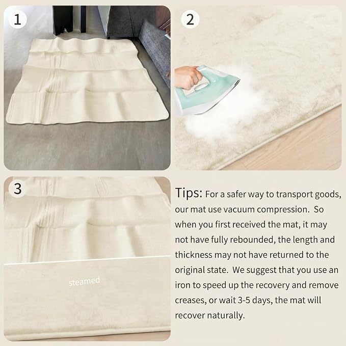 Baby Play Mat for Floor,1.3" Thick Foam 50"×65" Playpen Mat for Tummy Time,Non-Toxic Certified Water Repellent Soft Coral Velvet for Toddler,Infant,Kids,Non-Slip Backing Safe for Crawling(Cream)