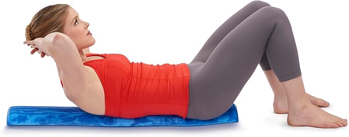 OPTP PRO-Roller Soft Density Foam Roller – Half-Round, Blue, 36"L x 3"H | Low density soft foam roller for physical therapy, Pilates, yoga foam roll exercises, and muscle recovery, Half-round