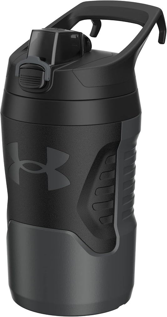 Under Armour 32 oz Insulated Water Bottles - Sports Water Jug with Fence Hook, Leak Resistant for Baseball, Football & More, 32 oz Insulated, Jet Grey/Black
