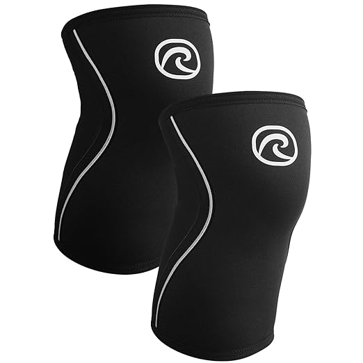 Rehband Knee Sleeve 3mm Neoprene, Lightweight Knee Brace for Endurance and Ball Sports, Unisex Compression Starter Knee-Sleeves, Breathable Running Knee Support, Colour:Black - 1 Pair, Size:XX-Small