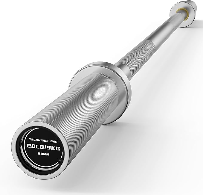 PAPABABE 4ft/5ft/6ft/6.5ft Barbell 2" Short Barbell for Strength Training | 4ft/5ft/6ft/6.5ft Straight Barbell, Womens Olympic Bar with Moderate Knurling for Squats Curls Deadlifts, Weightlifting
