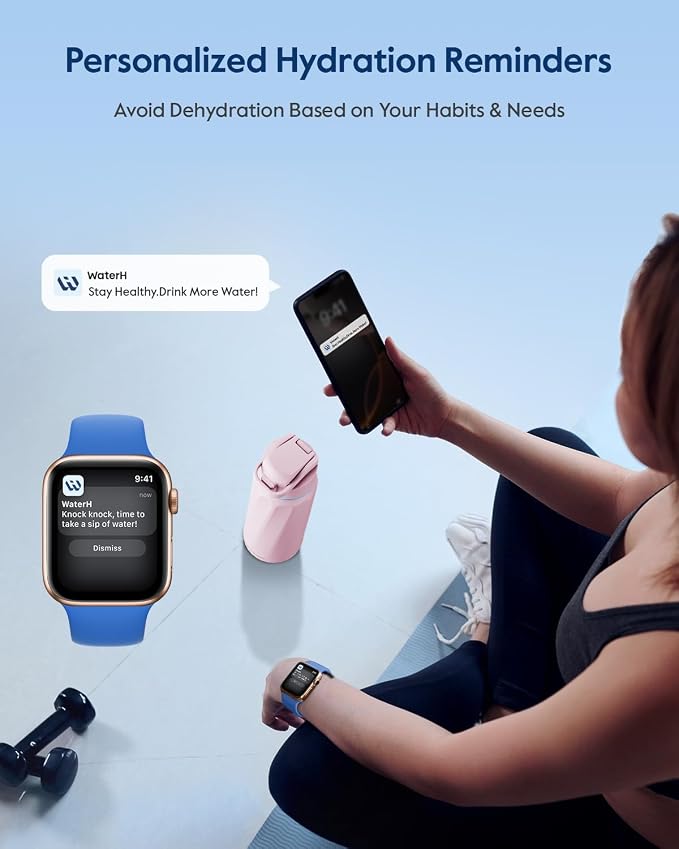 WaterH BOOST Smart Water Bottle Tracker with Reminder to Drink Water, 32oz | Double Wall Vacuum Insulated Stainless Steel, BPA-Free, Leakproof, Smart App Tracking, Travel-Friendly Wide Mouth for Office