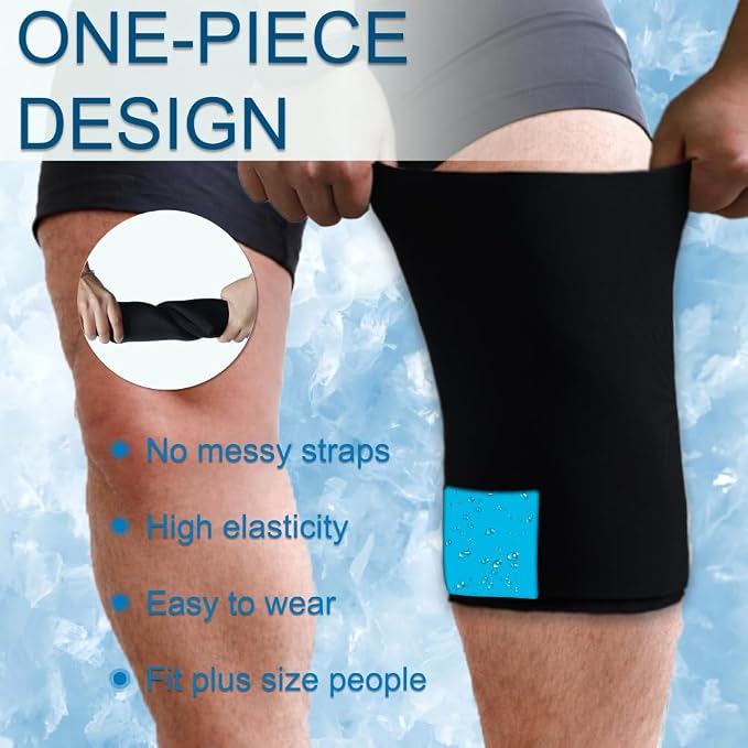 King Mills Plus Size Knee Ice Wrap for Women and Men.3XL | Extra Large Freeze Sleeve for Knee Replacement Recovery, Bursitis Relief, Arthritis, ACL & Meniscus Tear Relief