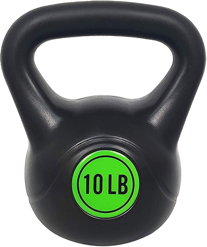 BalanceFrom Vinyl Kettlebell Set, 30/45/50/75 Pound Options – Cement-Filled Strength Training Weights with Ergonomic Grip and Color Coding for Full Body Fitness at Home or Gym