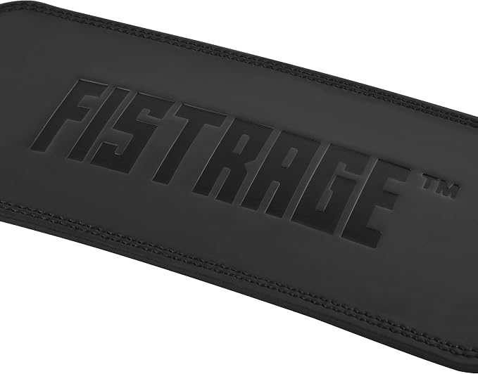 FISTRAGE Power Weight Lifting Leather Belt Gym Back Support Strap Training Fitness Exercise for Tough Workouts | Power Lifters | Supports Lumber Lower Back With Free Wrist Strap