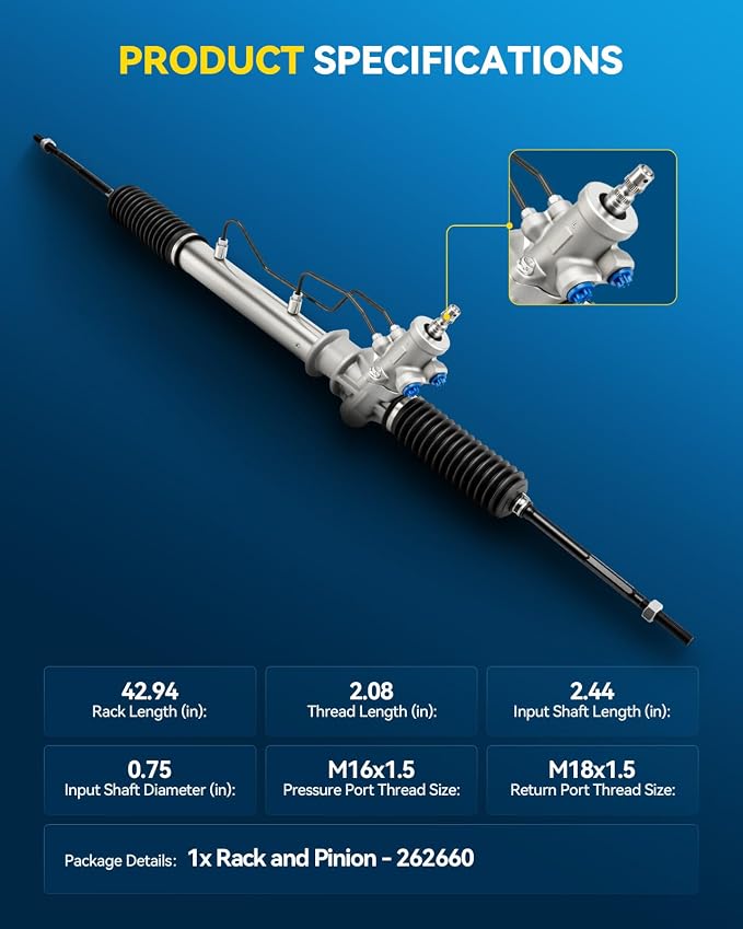 PHILTOP Power Steering Rack and Pinion Assembly for 2010-2022 4Runner | Replace No.3110236