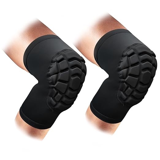 Wrestling Knee Pads Short Knee Sleeve, 2 Pcs Knee Compression Sleeve for Football, Basketball, Volleyball(Black_M_2 Pcs)