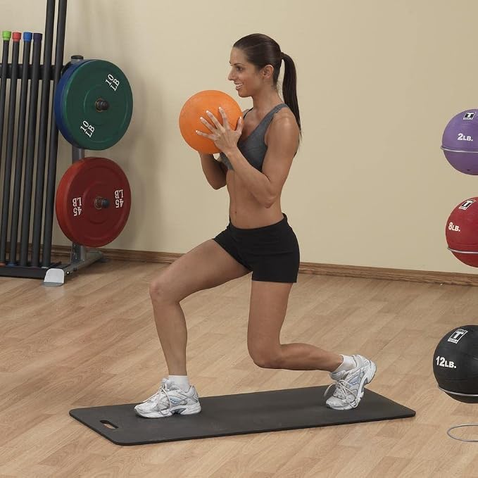 Body-Solid Rubber Medicine Ball - Superior Grip, Textured Surface, Adjustable Air Pressure Fitness Balls - Ideal for Cardio and Core Exercise in Home & Gym Workouts
