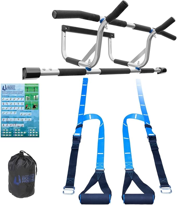 Ultimate Body Press XL Doorway Pull Up bar with Elevated bar & Adjustable Width