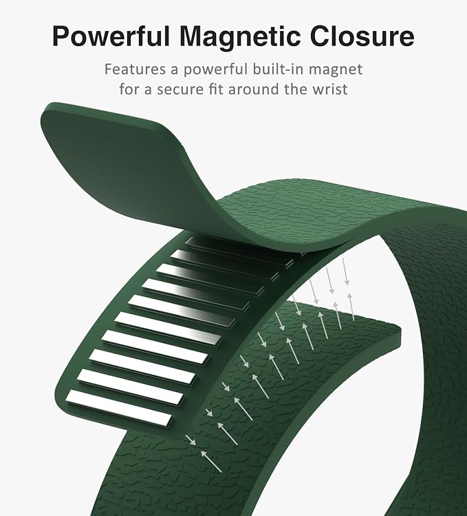 Magnetic Silicone Band Compatible with Apple Watch Band 42mm 41mm 40mm 38mm Series 11 10 9 8 7 6 5 4 3 & SE 3/2/1 Strong Magnetic Clasp, Waterproof & Adjustable (Alfalfa)