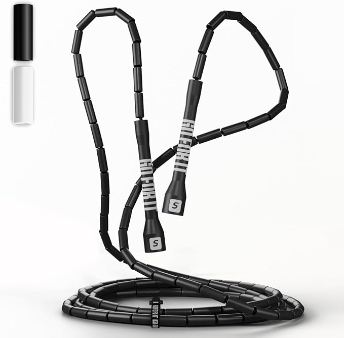 Sportbit Custom-Fit Beaded Jump Rope – Adjustable Length for Kids & Adults, Men & Women – Durable Fitness Rope for Gym & Home