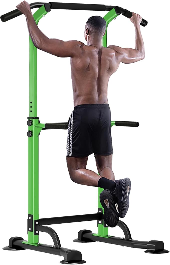 SogesHome Multi-Function Power Tower Pull Up Bar Dip Station for Home Gym | Height Adjustable PullUp Dip Stand, Full Body Strength Training Equipment, Fitness Workout for Push Ups Dips, 330LB Capacity