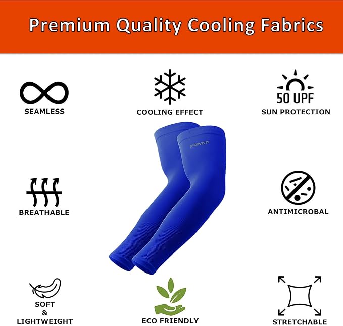 YQXCC Arm Sleeves Cooling UV Sun Protection Sport Compression for Men Women | UPF50, Tattoo Coverage, Lightweight, Breathable, Seamless Cover Arms, Daily Wear, Outdoor Work, Basketball Baseball Golf
