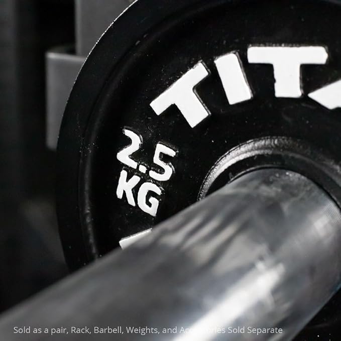 Titan Fitness Olympic Calibrated Steel Powerlifting Plates, Machine Precision Steel Discs