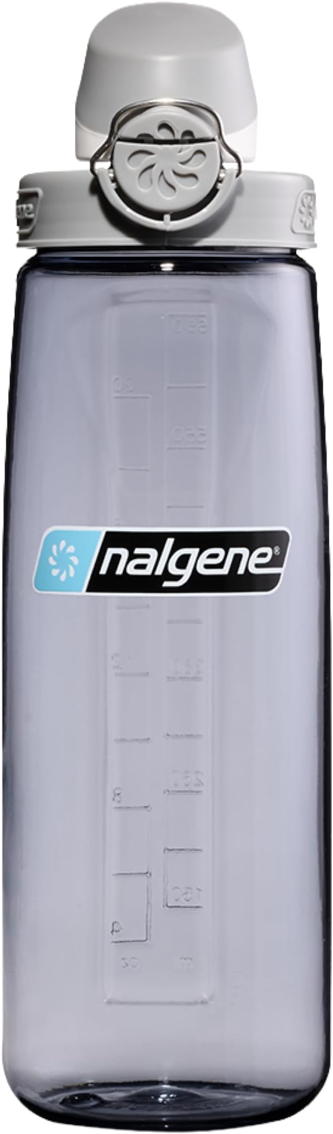 Nalgene 24 oz On The Fly Lock-Top Water Bottle, Smoke Gray w/Gray | Easy Chug Cap with Locking Lid, Cup Holder Size, BPA-Free, Durable & Leak Proof, Slim Travel Bottle for School & Sports