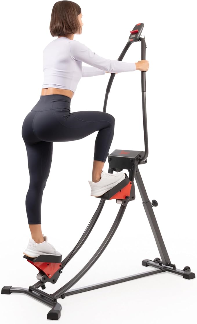Sunny Health & Fitness Stair Stepper for Home | SunnyFit App Connection, Long Stride Length, Home Gym Exercise, Compact Foldable, Leg and Glute Training