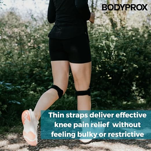 Bodyprox Patella Tendon Knee Strap 2 Pack, Knee Pain Relief Support Brace | Hiking, Soccer, Basketball, Running, Jumpers Knee, Tennis, Tendonitis, Volleyball & Squats