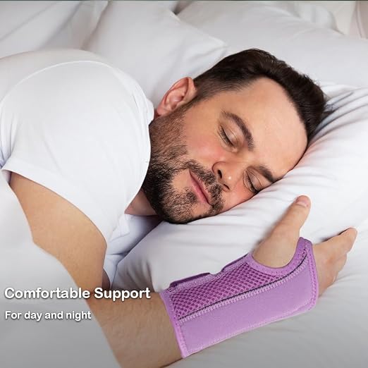 NuCamper Wrist Brace for Carpal Tunnel Night Wrist Support Right Hand | Wrist Splint for Men Women, Tendonitis Arthritis Pain Relief,Adjustable Compression Hand Braces, Sleeping, Office Work Typing