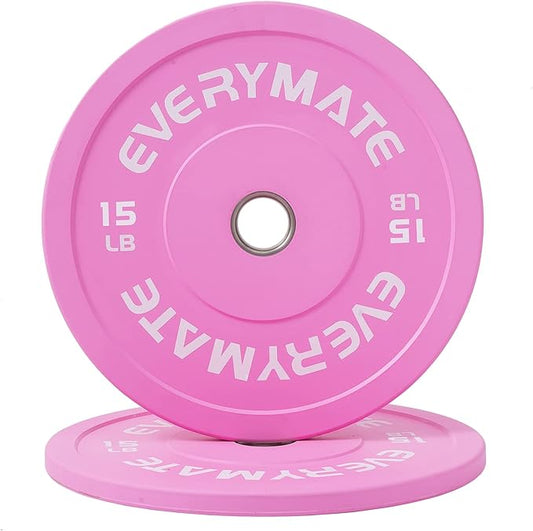 EVERYMATE Change Weight Plates 1.25LB 2.5LB 5LB Set Fractional Olympic Bumper Plates for Cross Training Steel Insert Strength Training