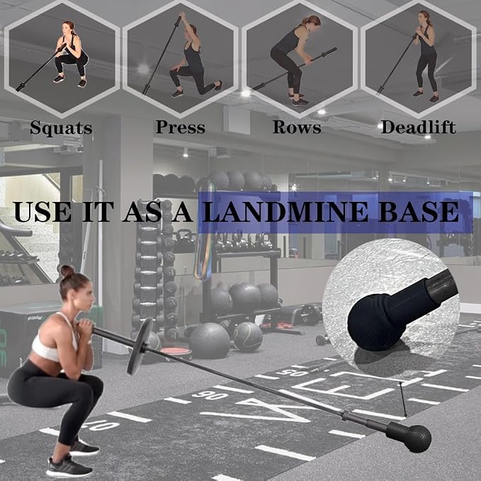 Landmine Attachment for Barbell, Turn Any Surface into a Barbell Landmine Exercise-Press, Row, Spin, Rotation, t bar Row and More, Fits 2'' Olympic Bars | Build Strength with Press, Row, Rotation and T-Bar Exercises, Heavy Duty Equipment for Home Gym a...