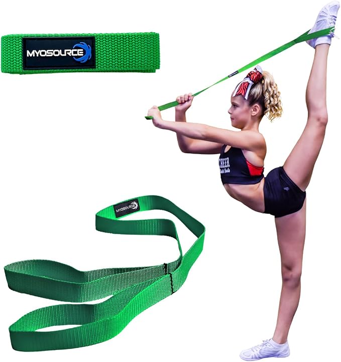 Cheerleading Flexibility Stunt Strap - Improve Stretching and Stunts for Cheer Dance Gymnastics & Physical Therapy – Stocking Stuffers Present for Kids Girls Adults - 12 Colors