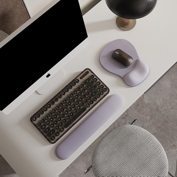 ErgoComfort Gel Wrist Rest Mouse Pad-Ergonomic Office Mousepad with Wrist Support-Non-Slip, Design Desk Accessories Mat for Home&Game Decor (09LavenderHaze Set)