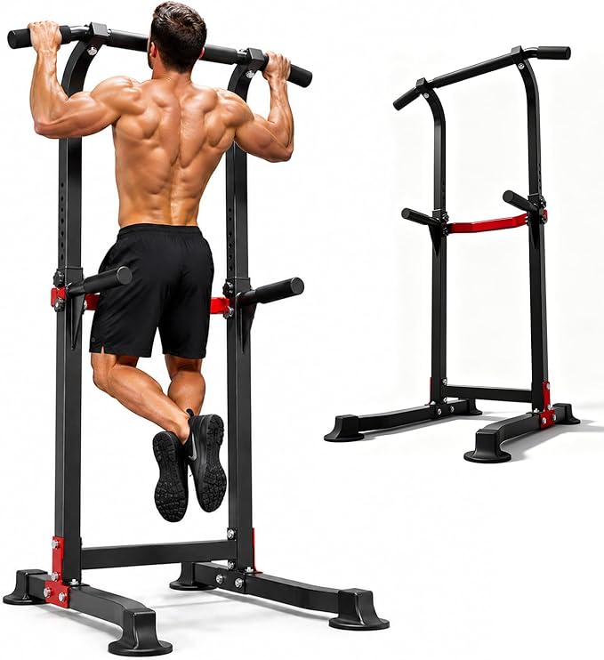 Pull Up Bar, Multifunction Power Tower Dip Bar Station Home Gym Strength Training Workout Equipment for Pull-up Push-up Dips
