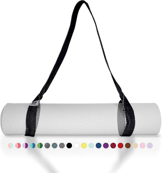 Yoga Mat Strap Adjustable Carrier for All Yoga Mats, 2 Sizes | Extra Thick Cotton Blend |16+ colors are available | Fits Most Yoga Mats | Soft Woven Texture | Comfortable Shoulder Carry