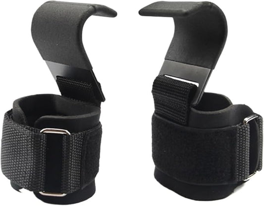 Weight Lifting Hook Grips with Wrist Wraps Hand-Bar Strap Gym Fitness Pull-Ups Power Gloves