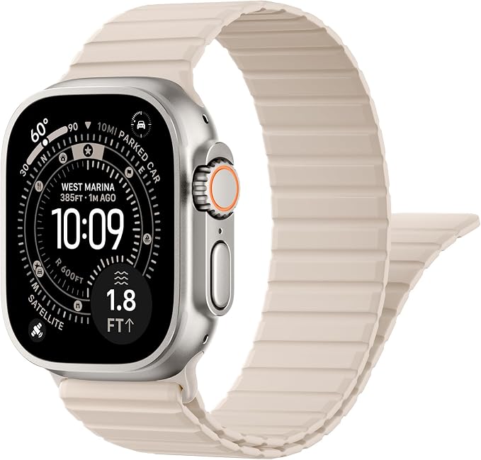 Magnetic Sport Silicone for Apple Watch Ultra 3 2 Band 49mm 46 45 44mm Men | Upgraded Magnet,Two-Tone Design,Waterproof,Soft Loop Strap for iWatch Ultra 3/2 Series 11 10 9 8 7 6 5 4 SE 46mm 45mm 44 49