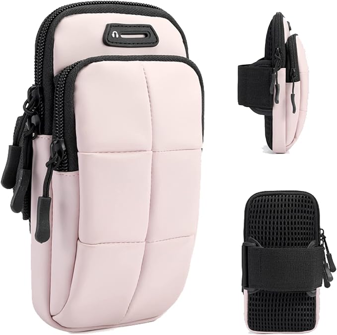 Prime Comfort Phone Holder, Arm Bands for Workout, Use for Running, Walking, Hiking & Biking (Pink)