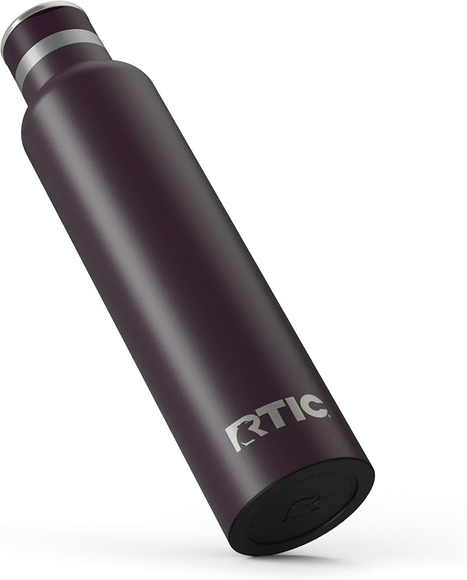 RTIC 26oz Journey Water Bottle Ceramic Lined Metal Stainless Steel Vacuum Insulated, BPA Free, Reusable, for Water, Hot and Cold Drinks, Travel, Sports, Camping, Plum