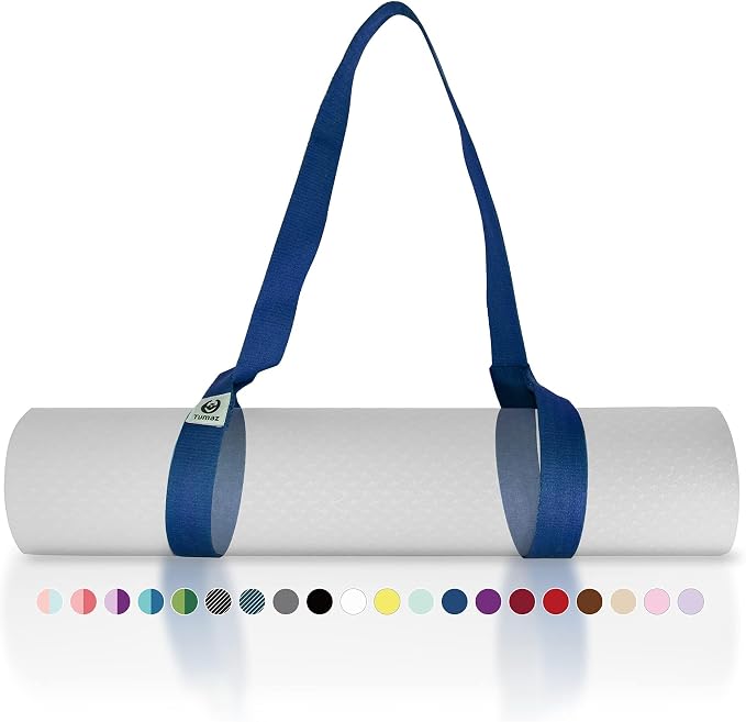 Yoga Mat Strap Adjustable Carrier for All Yoga Mats, 2 Sizes | Extra Thick Cotton Blend |16+ colors are available | Fits Most Yoga Mats | Soft Woven Texture | Comfortable Shoulder Carry