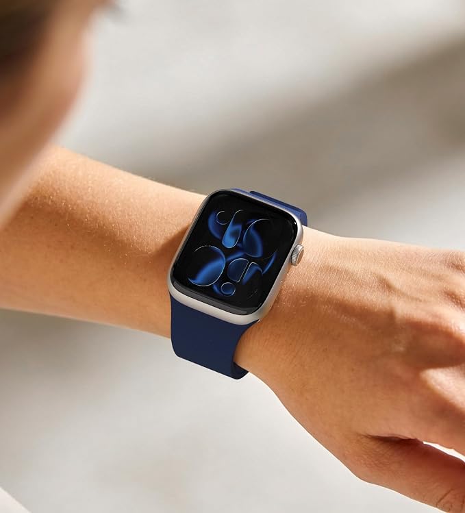 Magnetic Silicone Band Compatible with Apple Watch Band Ultra 3/2/1 & SE 3/2/1 & Series 11 10 9 8 7 6 5 4 3 49mm 46mm 45mm 44mm Strong Magnetic Clasp, Waterproof & Adjustable (Deep Blue)