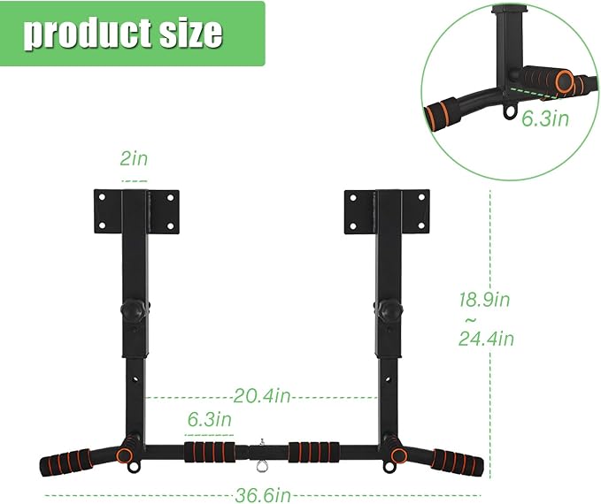 Wall Mount Pull Up Bar Wall Mounted Body Press Pull Up Bar Gym Chin-Up for Upper Body Workout