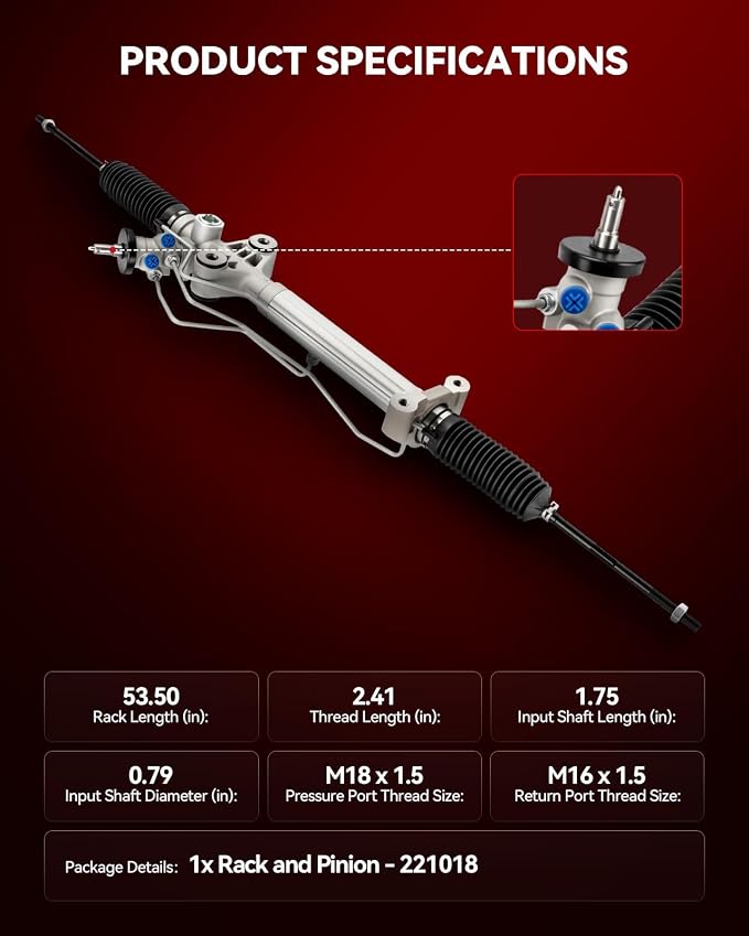 Torchbeam Hydraulic Power Steering Rack and Pinion for Chevy Express 1500/GMC Savana 1500 2003-2014 All Models, Express & Savana 2500 2003 2006 All Models/2004-2005 4.3L 4.8L 5.3L 6.0L RWD