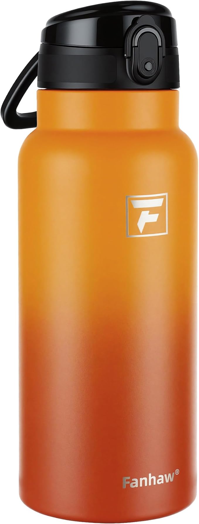 Fanhaw 32 Oz Insulated Stainless Steel Water Bottle with Chug Lid – Wide Mouth, Leak-Proof, BPA-Free – Ideal for Kids, Adults, Sports, Gym, and Outdoor Use (Yellow Orange)