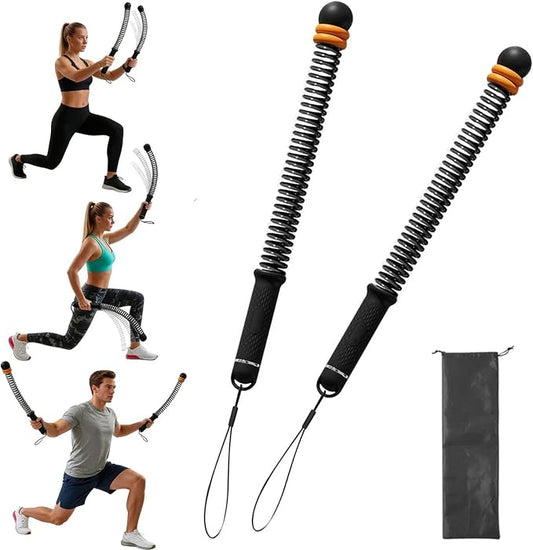 Adjustable Ropeless Battle Ropes for Home Gym -3Lbs(Black) | Portable Cordless Battle Ropes with Storage Bag, Battle Rope Sticks for HIIT,Strength & Low-Impact Full Body Workout