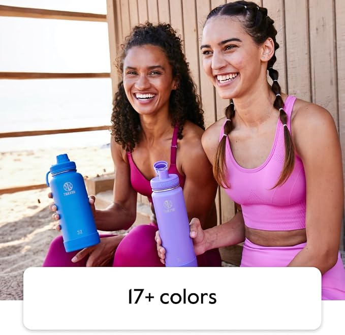 Takeya 40 oz Actives Stainless Steel Water Bottle with Straw Lid – Leakproof, Double-Wall Insulated, Keeps Drinks Cold 24 hrs/Hot 12 hrs, BPA-Free, Powder-Coated, Gym & Travel, Teal