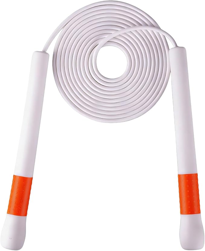 YUEDONG Ergonomic Jump Rope with Non-Slip Handle for Adults | Quick-adjust length, 7.7 in non-slip handle, PVC coated rope carry bag for HIIT speed double unders and endurance training