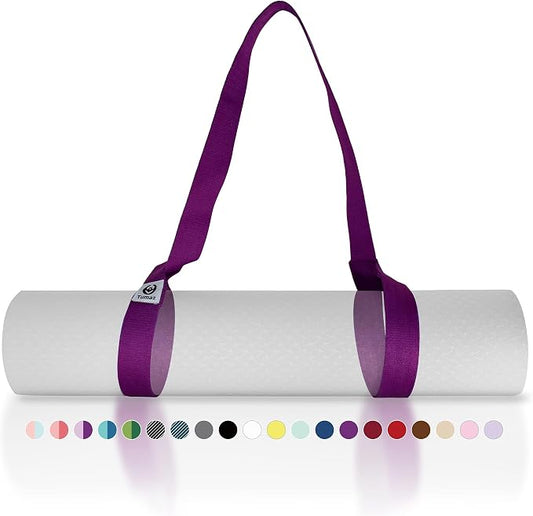 Yoga Mat Strap Adjustable Carrier for All Yoga Mats, 2 Sizes | Extra Thick Cotton Blend |16+ colors are available | Fits Most Yoga Mats | Soft Woven Texture | Comfortable Shoulder Carry