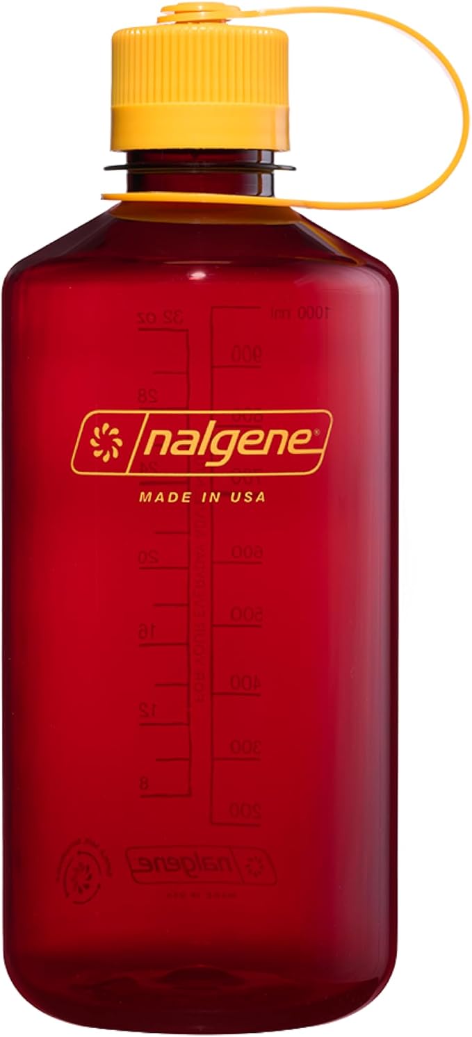 Nalgene 32 oz Narrow Mouth Water Bottle, Laker | BPA-Free, Durable & Lightweight, Leak Proof, Dishwasher Safe, Large Reusable Plastic Bottle for Hiking, Gym, Work & Travel