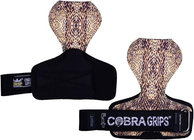 Cobra Grips Weight Lifting Gloves with Adjustable Neoprene Padded Wrist Wraps - Heavy Duty Alternative to Power Lifting Hooks for Deadlifts