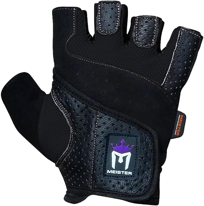 Meister Women's Fit Grip Weight Lifting Gloves w/Washable Amara Leather | Breathable no-slip palm padding for strength training, dumbbells, barbells, kettlebells and cross-training