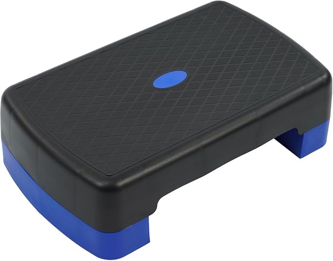 Fitvids Aerobic Step Platform Trainer with Adjustable 2-Level Risers, 400 Pound Weight Capacity – Non-Slip Exercise Stepper for Cardio, Strength, and Fitness Workouts, 18-Inch, Multiple Colors