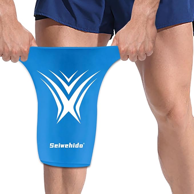 Extended Leg Knee Ice Pack Wrap Ice Sleeve for Knees Injuries Reusable Soft | Gel Freeze Knees Brace for Swelling, Replacement Surgery, Cold Compress Therapy for Arthritis, Meniscus Tear and ACL Gift