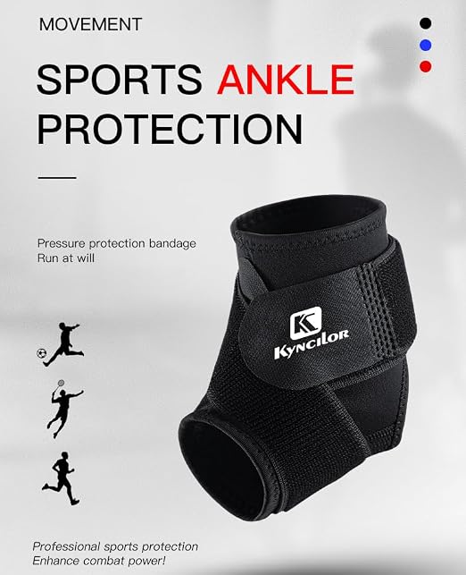 SUJAYU Ankle Brace & Elastic Supports for Men & Women, Ankle Support Ankle Compression Sleeve, Plantar Fasciitis Relief Achilles Tendonitis Brace Achilles Tendonitis Wrap, Pack of 1 (Red, Medium)
